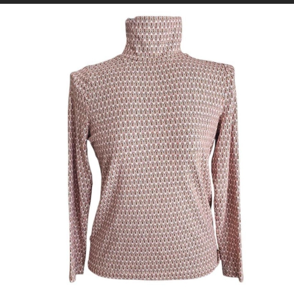 LOFT Pink Cowl Turtleneck Sweater with Textured Design Size  L